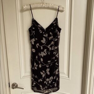 Elegant Brown and Beige Beaded Floral Dress